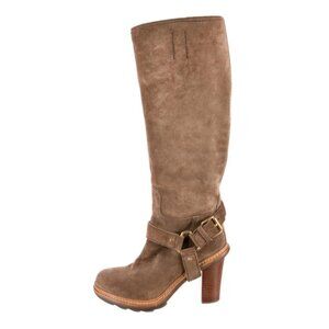 Beautiful Prada Brown Suede Knee-High Riding Boots – EUC